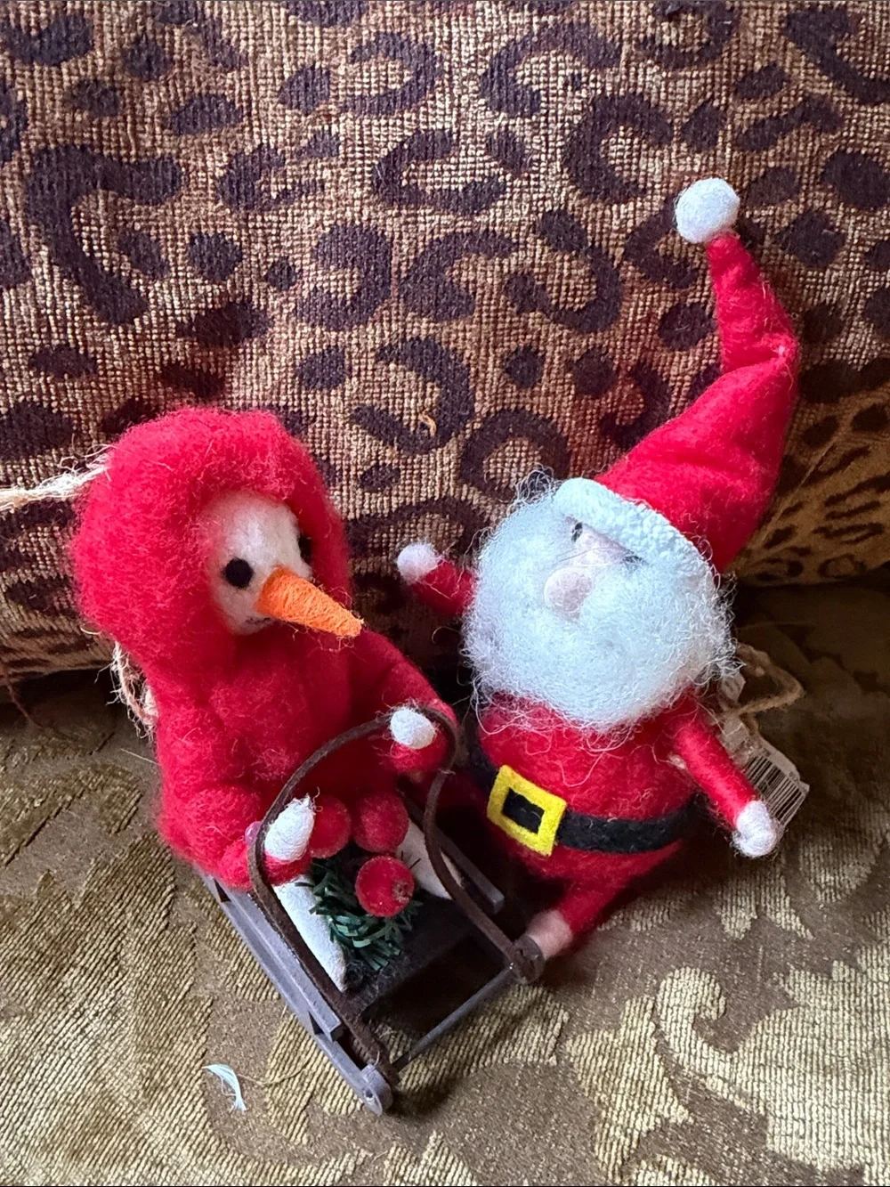 Ashland Red Felt Santa and Snowman Ornament Set